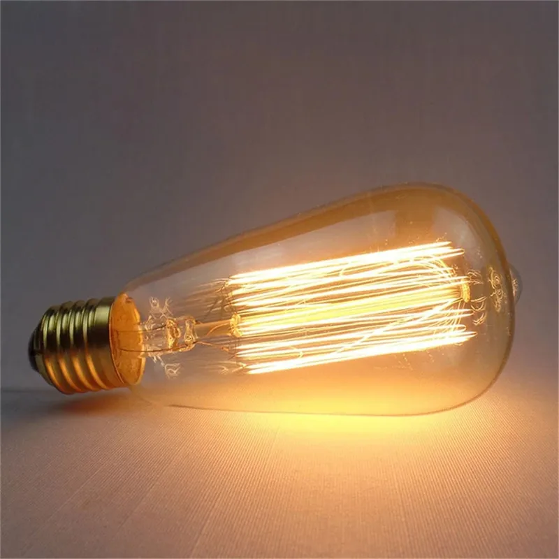 Vintage Edison Bulb E27 Retro Lamp ST64 Incandescent Bulb 220v Light Bulb 40W 60W Filament Warm White Lightbulbs