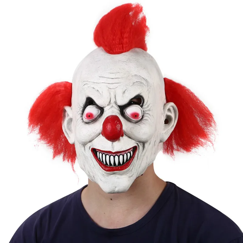 Halloween Party Mask Clown Mask Creepy Devil Full Head Latex Mask Cosplay Costume Prop