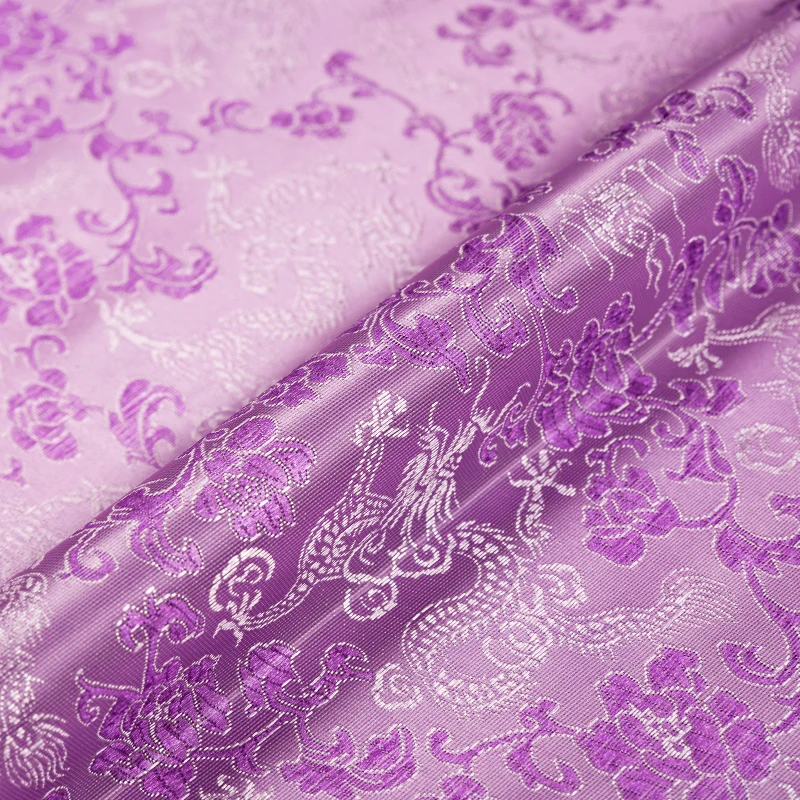 Brocade fabric for dress jacquard silk dragon pattern fabrics for sewing cheongsam and kimono material