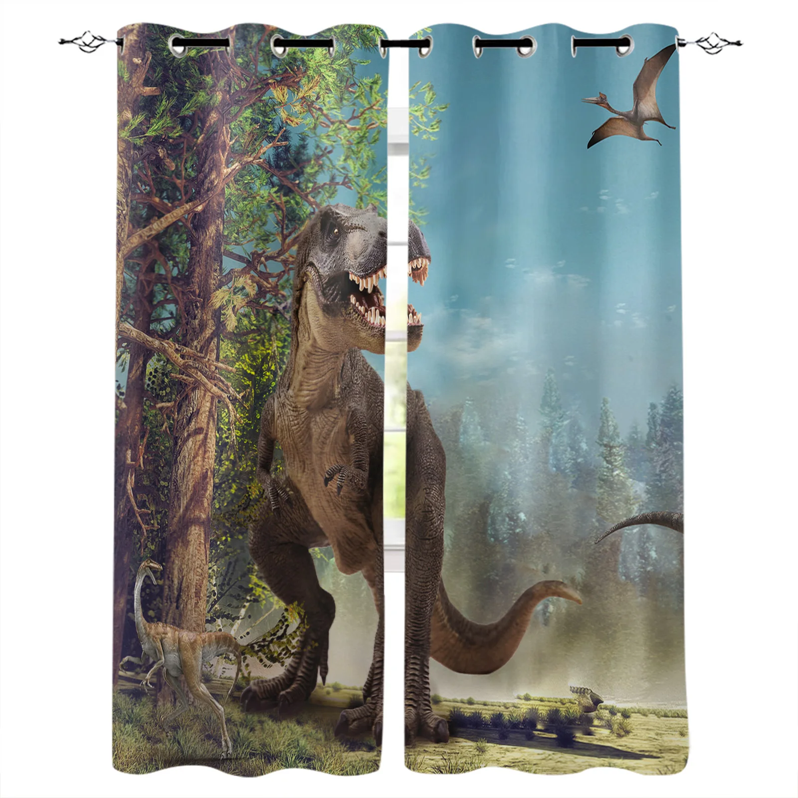 

Jurassic 3D Dinosaur Virgin Forest Window Curtains Home Decor Living Room Curtains Bedroom Curtains Kitchen Door Drapes