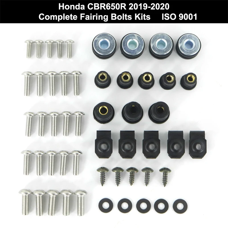 

Fit For Honda CBR650R 2019-2020 Complete Fairing Bolts Kit Side Covering Bolt Fairing Clip Stainless Steel