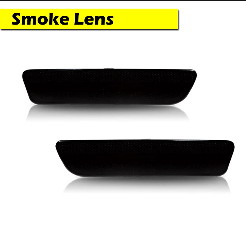 iJDM Smoked /Red Lens Red LED Rear Bumper Reflector Side Marker Lights For 2005-2009 Ford Mustang Back Fender Side Marker Lights