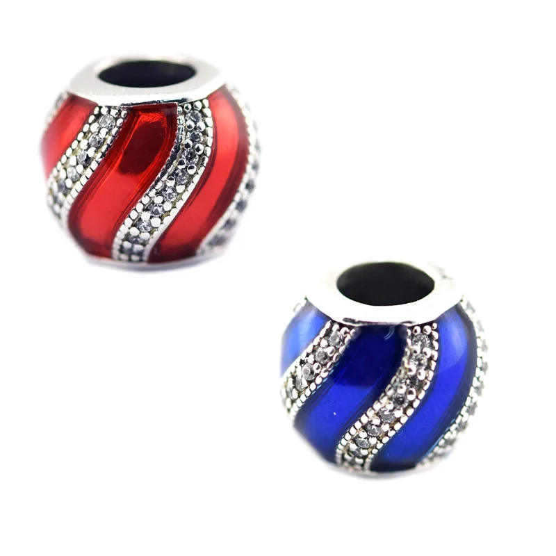 

2 дизайна, красная и синяя эмаль, украшение, круглые бусины для талисманов, браслетов, прозрачная искусственная кожа CZ для изготовления ювелирных изделий своими руками