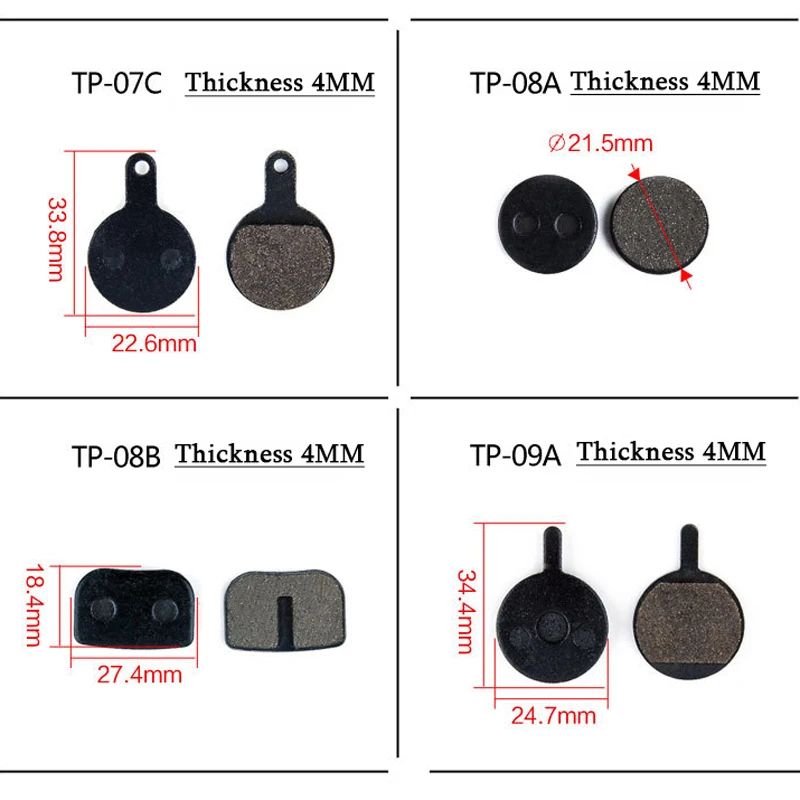 4 Pair/8pcs MTB Mountain Bike Brake Pads for Shimano M445 355 395 Bicycle Parts Cycling Resin Organic Disc Road Brake Pads