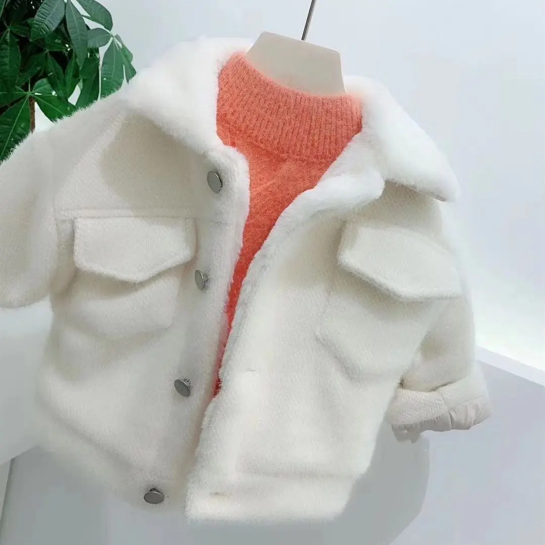 2024 new Baby Girl Boy winter Spring Autumn Plush Coats Jackets Fashion cotton down Kids Children Overwear Clothes