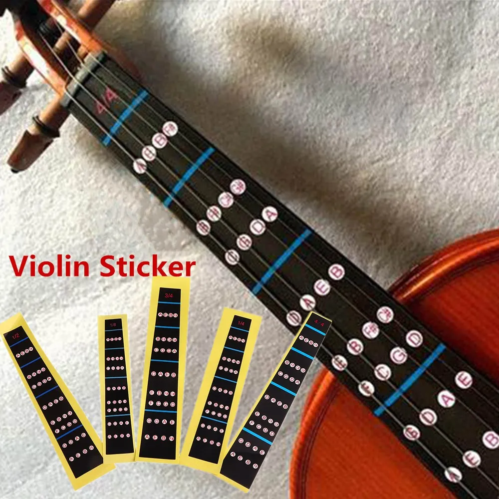 1/8-4/4Violin Fingerboard Sticker Fretboard Note Label Finge Chart Practice Finger Guide Beginner Violin Parts Accessories