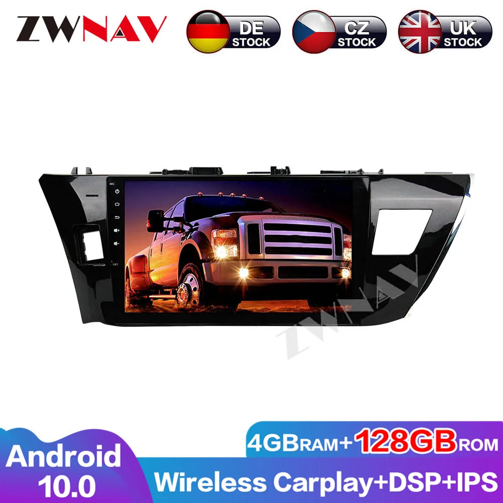 ZWNAV 4G+128G Carplay Android 10 Car DVD Player For Toyota Corolla 2014-2015 GPS Audio Stereo Multimedia Head unit Auto Radio