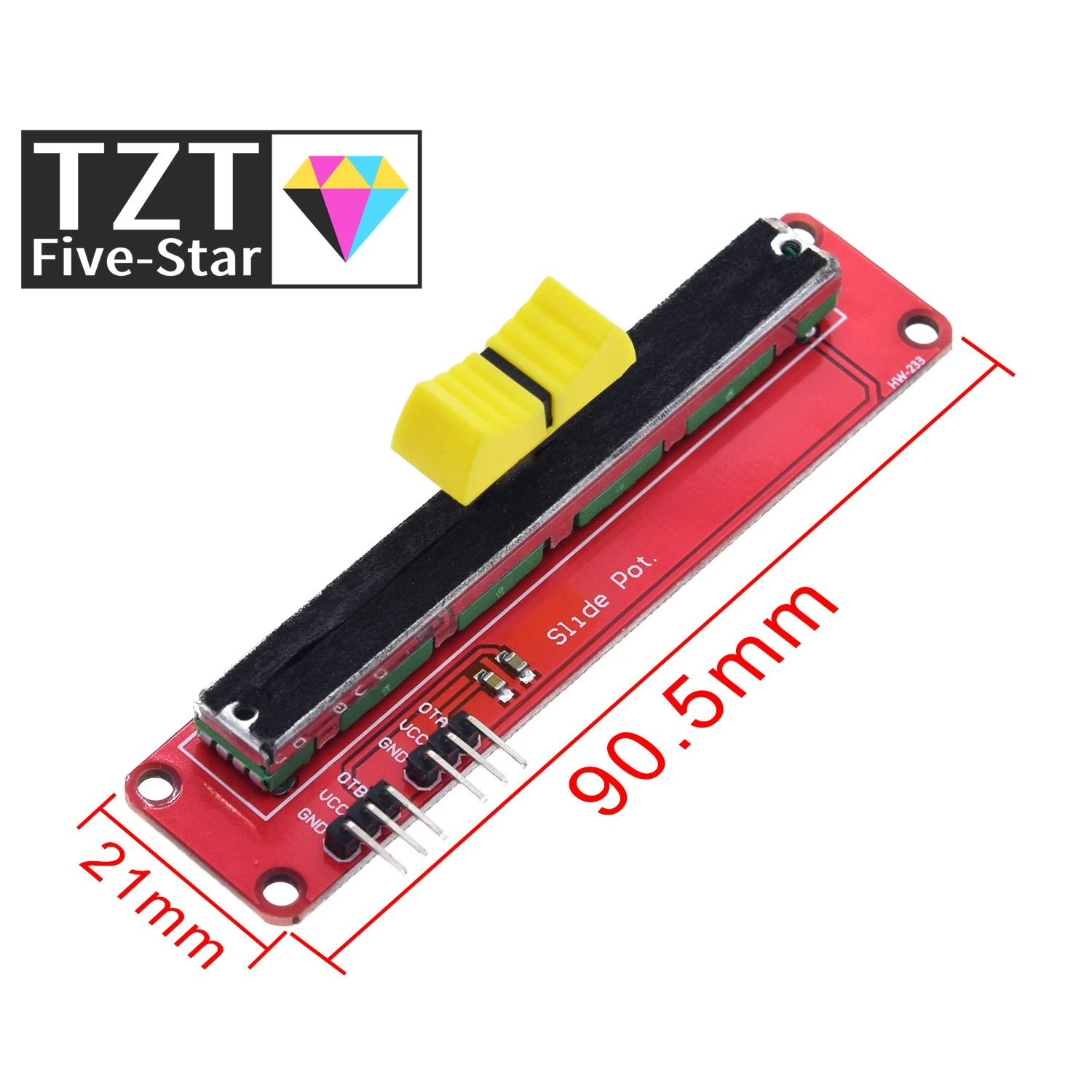 TZT 1/3PCS Schiebepotentiometer 10K Linearmodul Doppelausgang für Arduino AVR Elektronikbaustein – Detail 1