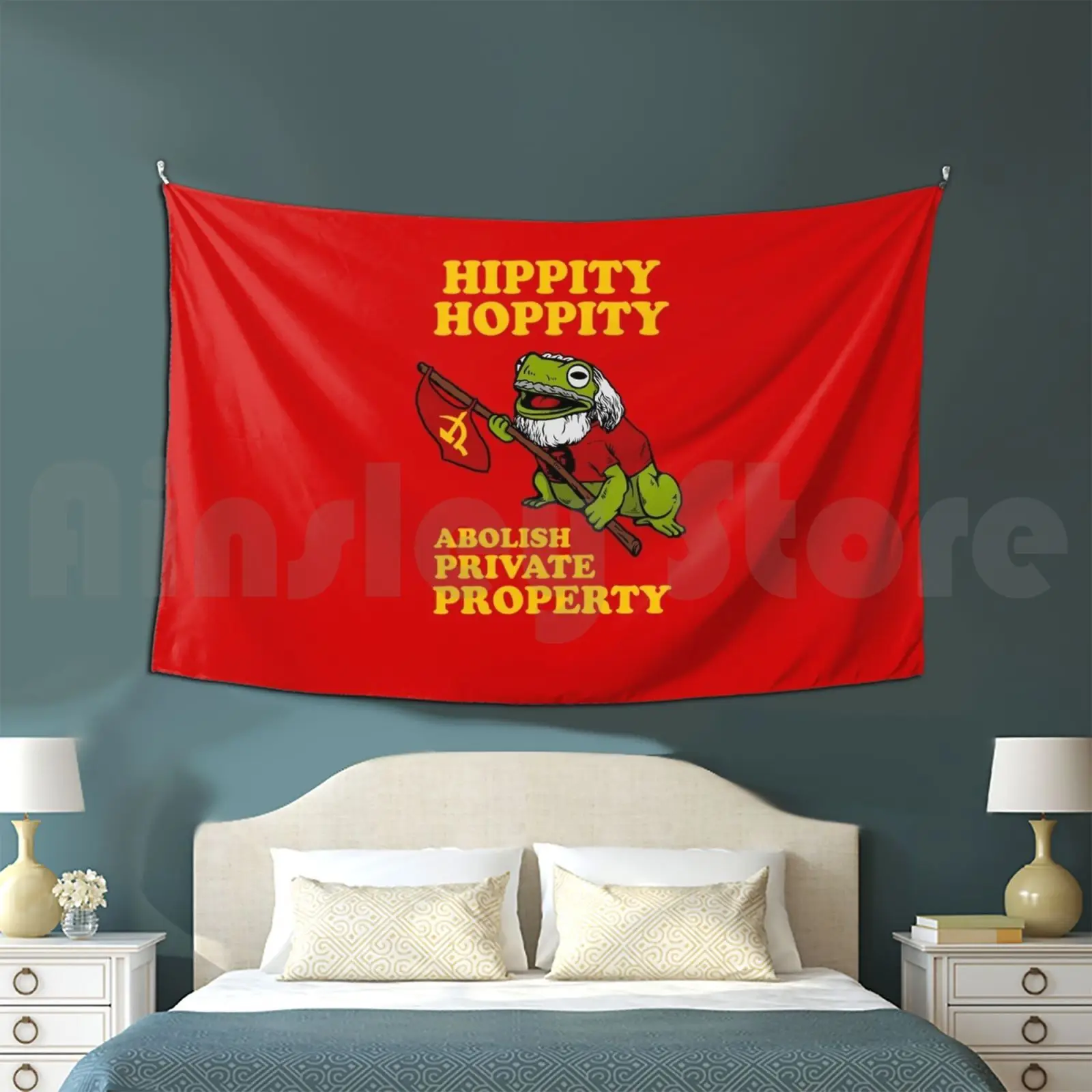 Hippity Hoppity Abolish Private Property Customized Tapestry Communist Memes Socialist Memes Hippity