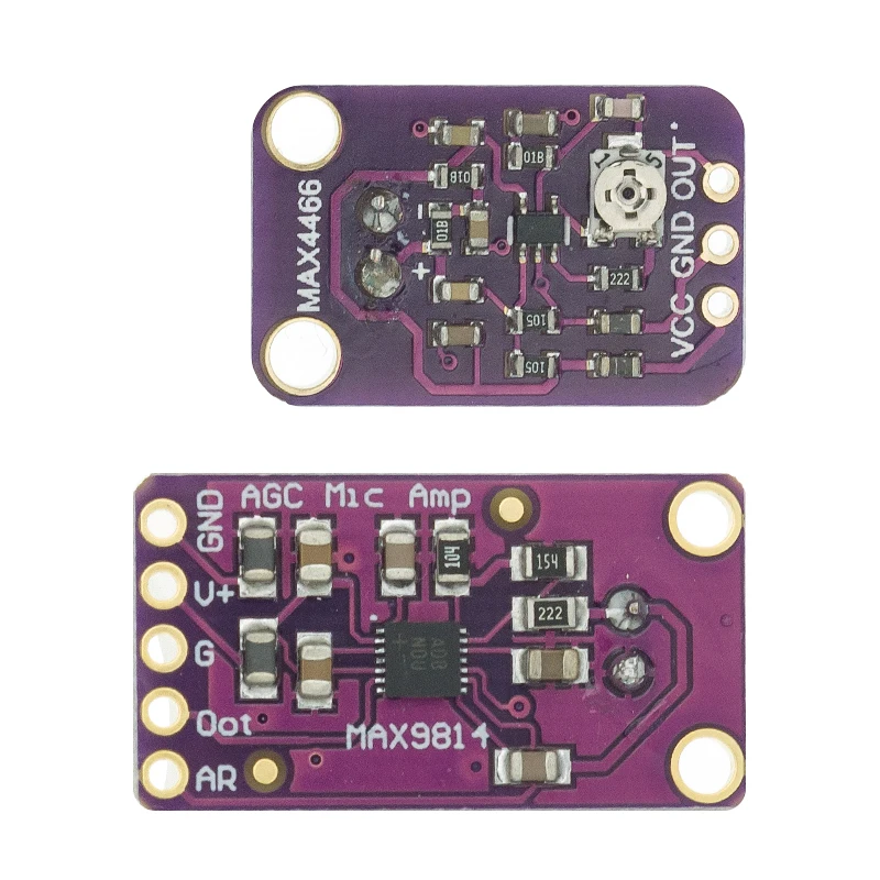 Electret wzmacniacz mikrofonowy stabilny MAX4466 MAX9814 moduł automatycznego sterowania wzmocnianiem