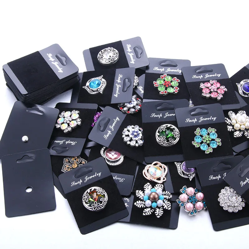 New High Quality Snap Jewelry Display Board Fit 1PCS 12mm and 18mm Snap Buttons Jewelry Black Flannel PVC Snap Display Holder