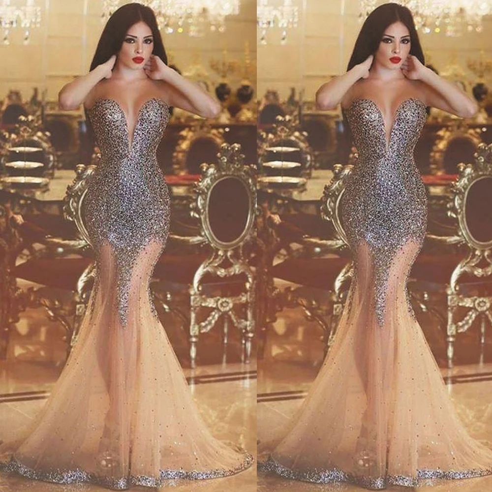 Superkimjo-vestido de festa 2020, champanhe, com contas, sensual, coração, pescoço, sereia, vestido de noite, 2021