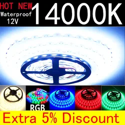 Led şerit esnek ışıklı bant su geçirmez sıcak beyaz 3528 2835 5050 RGB 12v LED ışık şerit 10cm 1m 2m 3m 4m 5m rüya rengi beyaz