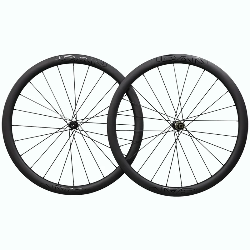 ICAN Carbon Bike Wheelset Disc Brake Super Light Rim Novatec 411 412 SAPIM-CX-RAY Wheels Carbon Clincher 50mm Carbon Wheels