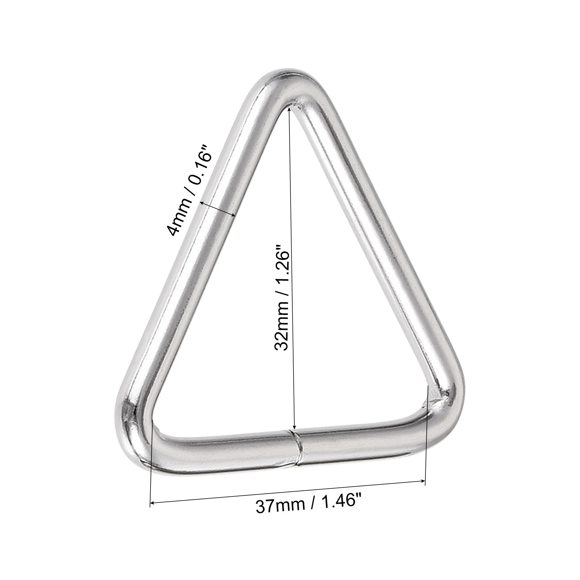 uxcell Triangle Ring Buckle, 1.46"(37mm) Inner Width for Hardware Strap Craft DIY 10pcs