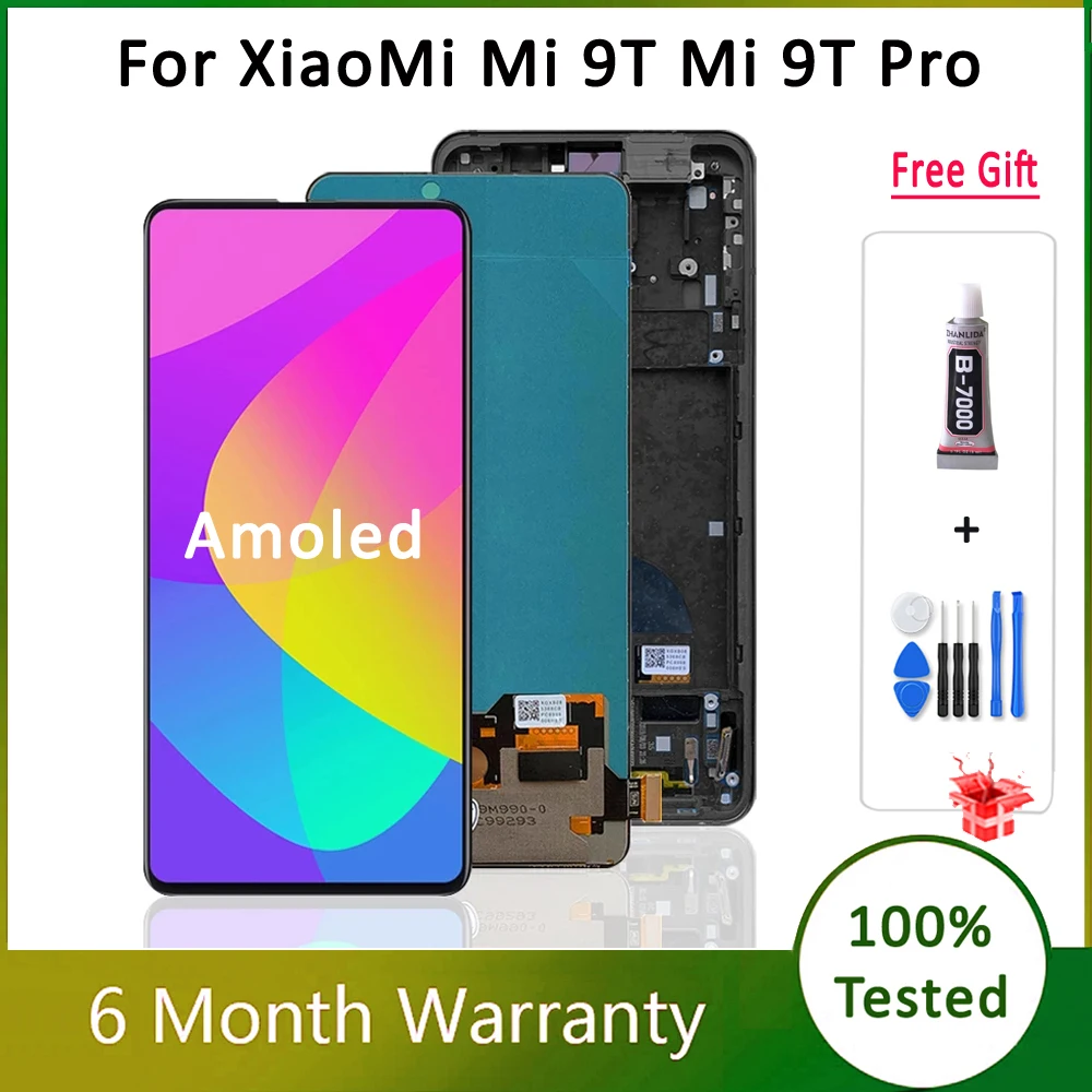 

Amoled 6.39'' LCD For XiaoMi Mi 9T Mi 9T Pro LCD Display Touch Screen Digitizer Assembly With Frame For Redmi K20 Pro LCD K20