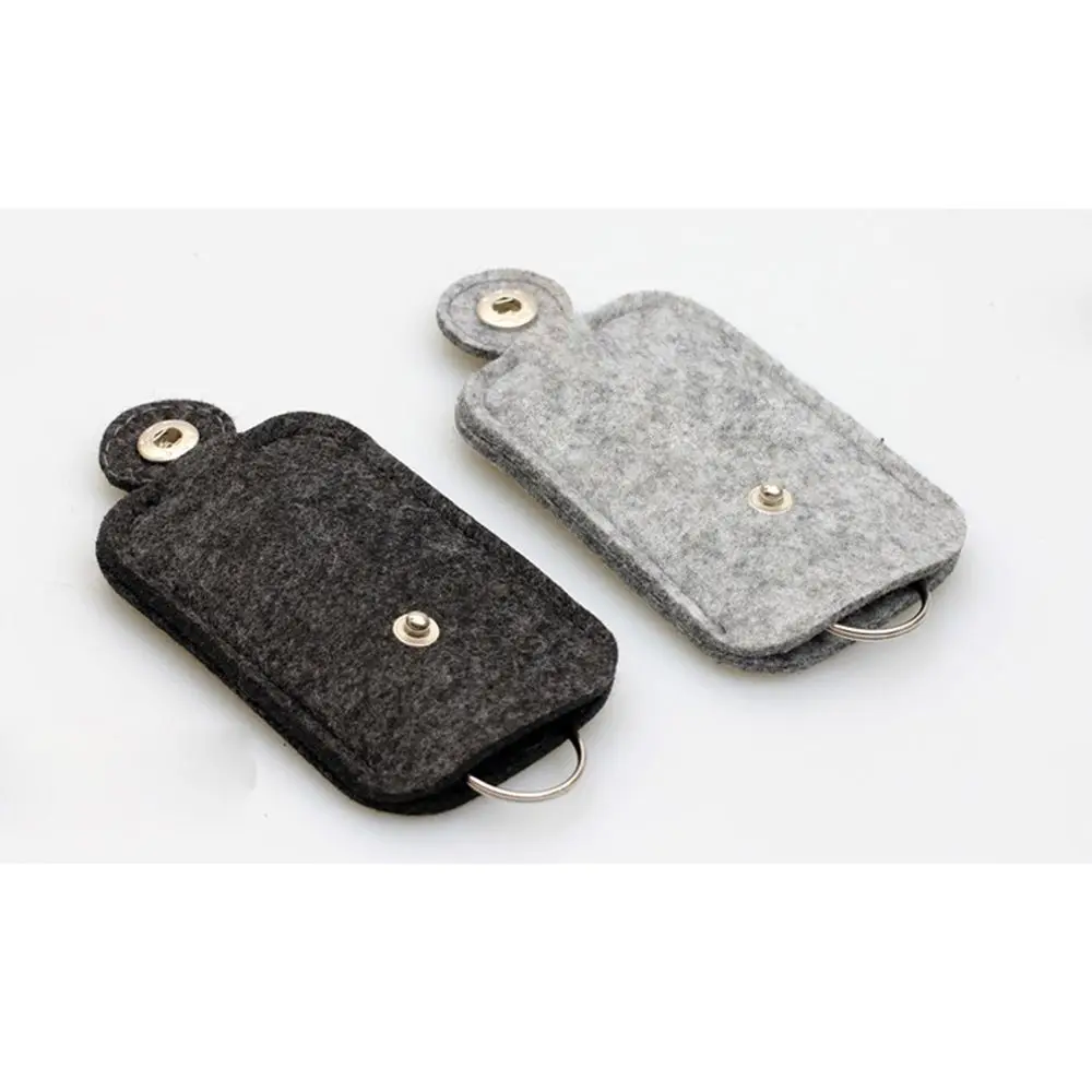 1Pc Fashion Car Key Bag Wallet Purse Woolen Felt Keychain Holder Pocket Keys Organizer Pouch Case Bag for Men Housekeeper 2022