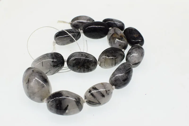 

Black Rutilated Quartz loose beads baroque 15-30mm 15" for DIY jewelry making FPPJ wholesale beads nature gem stone