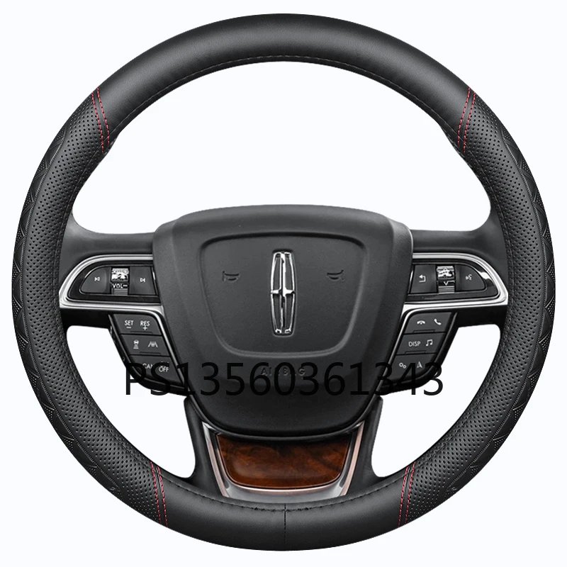 For Lincoln steering wheel cover leather Corsair MKZ MKC Nautilus Navigator MKX Aviator Continental grip cover