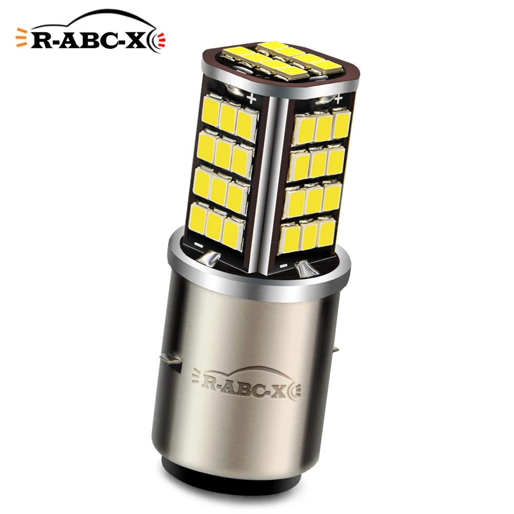 White Motorcycle Motorbike H6 Headlight 6V 12V DC BA20D Bixenon Beam 2835 56smd LED Moped Scooter ATV Lamp Bulb Aluminum Light