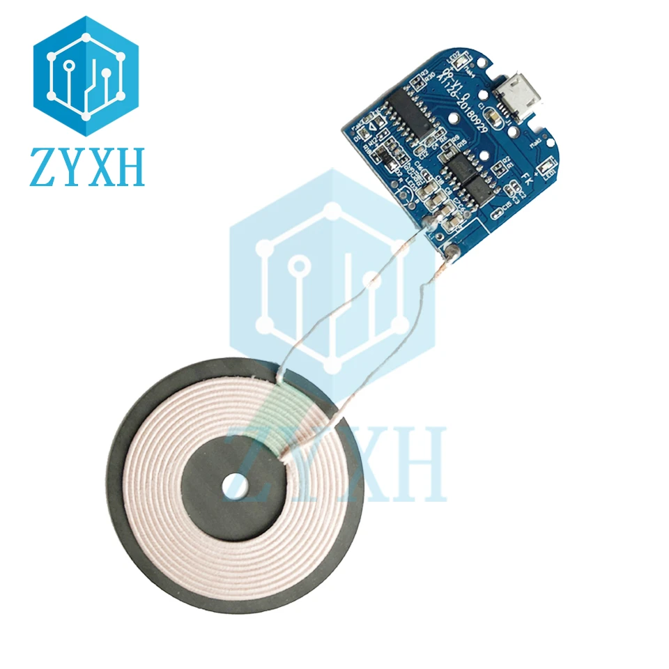 

Micro USB DC 5V 1A Wireless Charger Transmitter Module Circuit Board PCBA Universal Charging Qi Standard For Samung S9 S8 S7