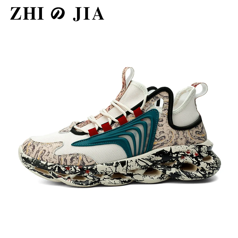 Sports Shoes Men's Casual Tennis Shoes Luxury Shoes Coaching Competition Low-cut Flying Weaving Graffiti Fashion Lok Fu Running