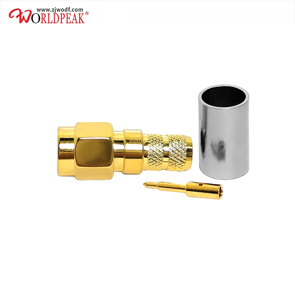 Conector rf de crimpado recto para cable 4DFB, conector macho SMA de 10 piezas, envío gratis