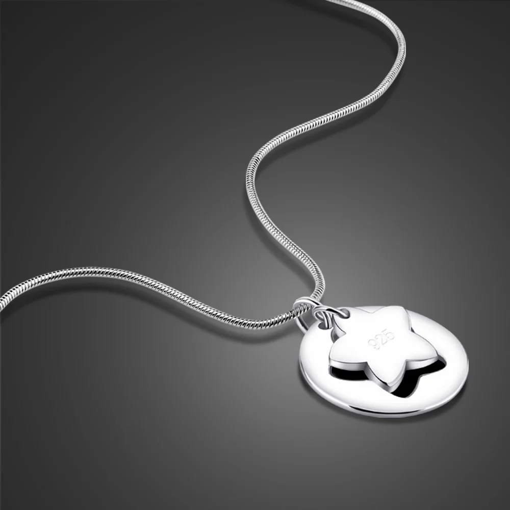 

Fashion Minimalism 100% 925 Sterling Silver Heart Cross Stars Pendant Necklace Women Snake Chain Quality Choice Jewelry Gifts