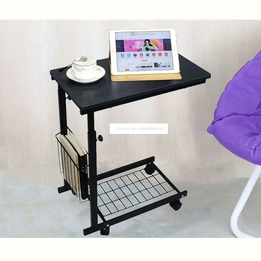 Table à thé réglable en hauteur, Table d'appoint pour bureau, ordinateur portable, Table basse, étagère pour magazines, petit meuble de maison mobile