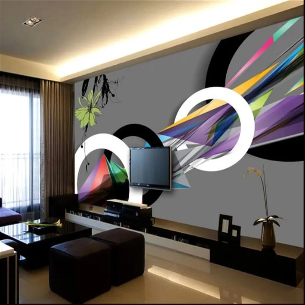 milofi creative visual impact 3D circle stereo TV background wall