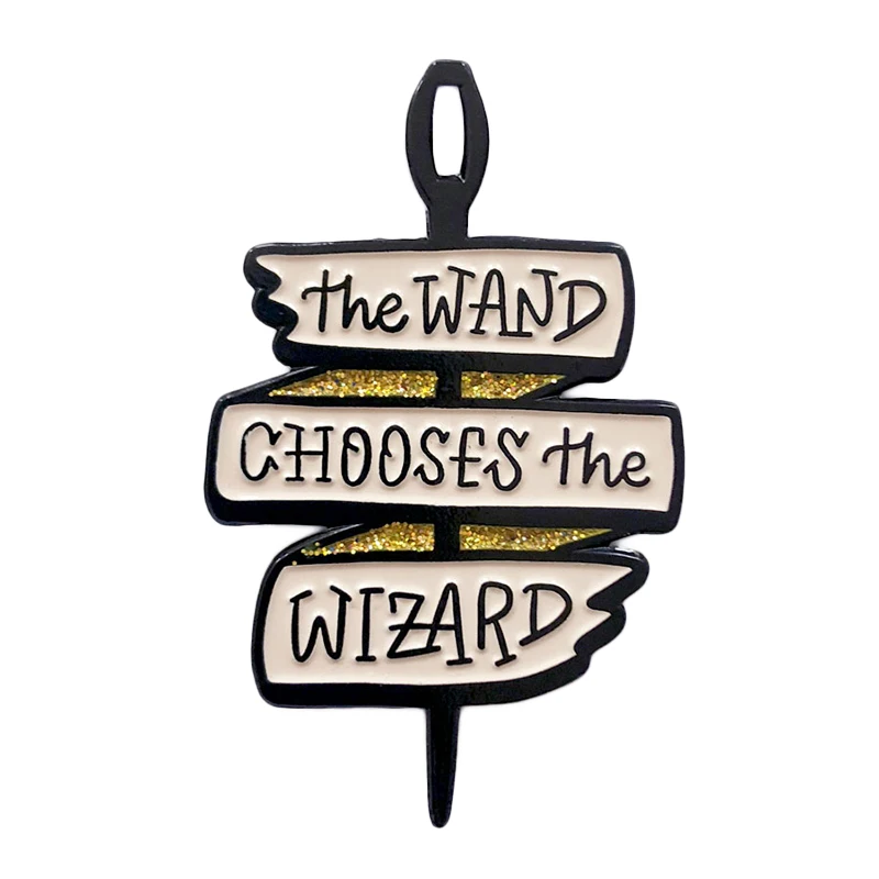 The Wand Chooses The Wizardd Enamel Pin magic spells brooch witchcraft jewelry personal style collections