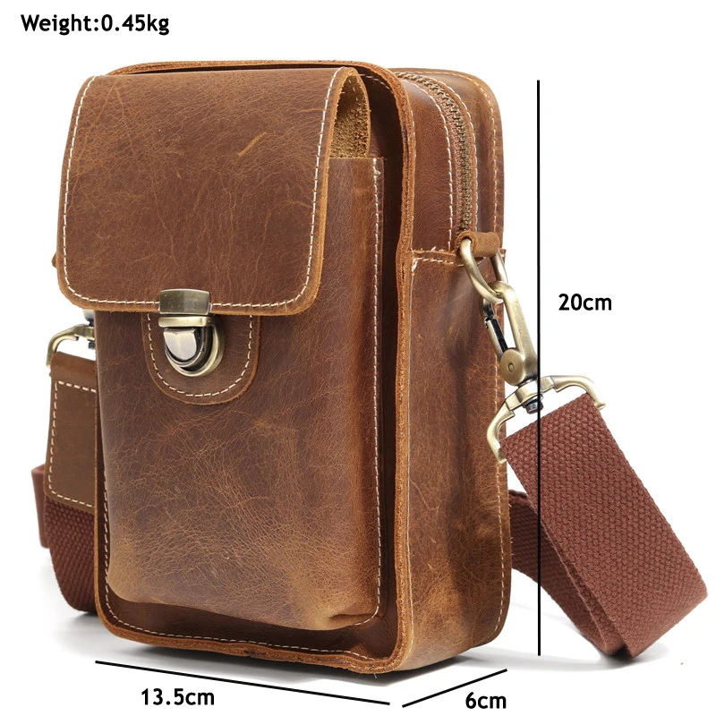 Fanny Waist Bag Men Genuine Leather Shouler Bag for Men Mini Multi Phone Box Wallet and Purse Outdoor Coin Card Pouch