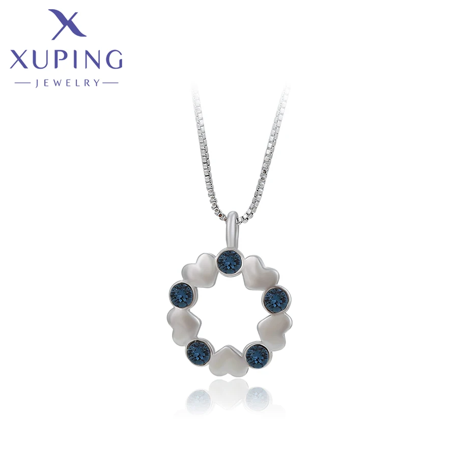 Xuping Jewelry StoreCharm Fashion Round Stone Pendant Necklace with Rhodium Color for Women Gifts 810660797