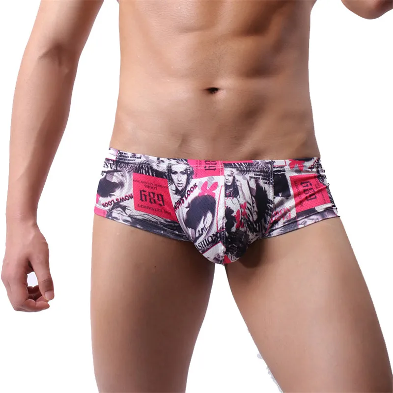 8PCS/Lots Sexy Men Boxer Shorts Printed Mini Underwear Calzoncillos Hombre Boxershort Underpants Calecon Homme Panties Plus Size