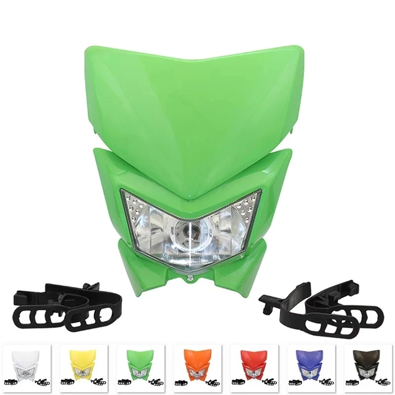 For Kawasaki KLX 250 125 KDX KMX Motorcycle Headlight KX KLR KLE 110 To 650 WR Dirt Bike Enduro Motocross Headlamp Accessories