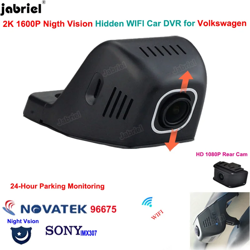 2K Car DVR Dash Cam Camera for Volkswagen VW touareg polo passat golf touran tiguan  Sharan Multivan T-Cross Tarek Atlas Arteon