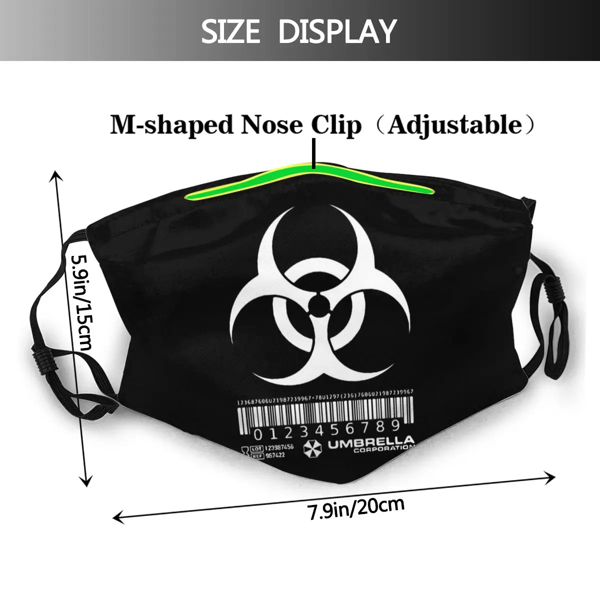 Biohazard Vành Nhật Hoa Gear Unisex Mặt Nạ Tập Đoàn Umbrella Thoải Mái Wasbaar Hoa Văn Vải Rọ Mõm Vải Với Bộ Lọc