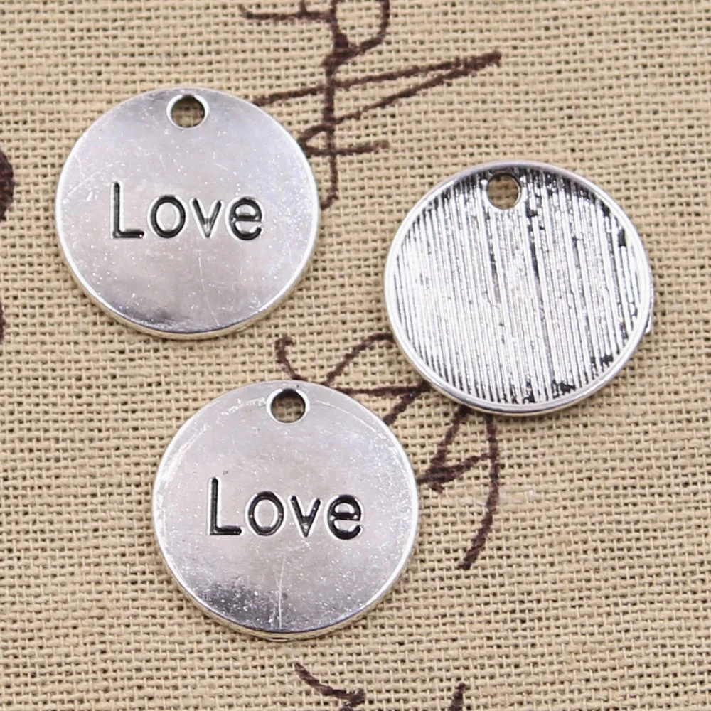 10pcs Charms Follow Your Heart Love Luck Hope Inspire 20x20mm Antique Silver Color Pendants Making DIY Tibetan Finding Jewelry