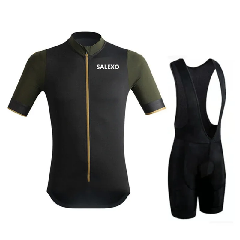 Abito Da uomo manica corta Triathlon Maglie Da Ciclismo Usura Della Bici Abbigliamento bavaglino ad asciugatura rapida Gel Ciclismo Abbigliamento