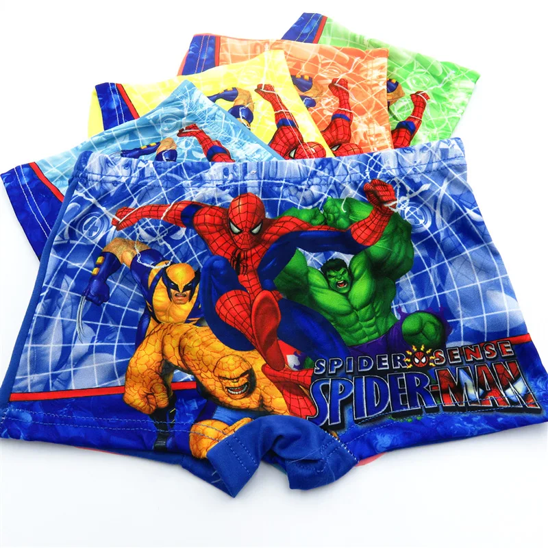 5pcs/lot Kids Underwear Panties Short Briefs Boy Underpants Cartoon spidermanChildren's panties Boys Boxer Soft Children Panties