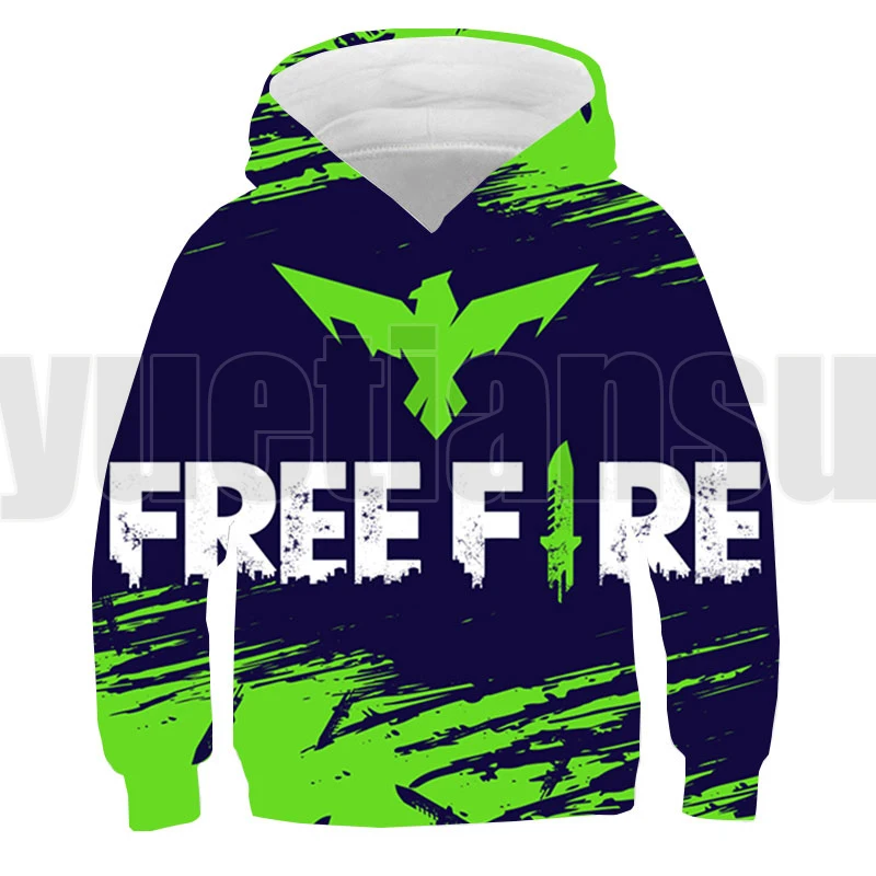 Hot Game Free Fire Garena Roupa Angelical 3D Hoodies Tops Harajuku Sweatshirt Children Oversized Pullover Kids Cool Coat Jacket