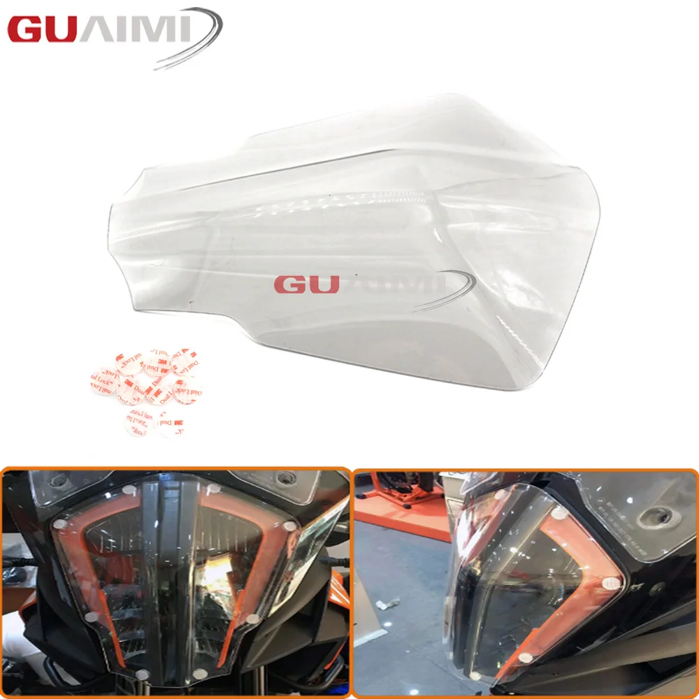 For KTM 1190 Adventure 2013-2016 1290 Super Adv 2015 2016 1050 Adv 15 16 Motorcycle Plastic Headlight Lens Guard Cover Protector