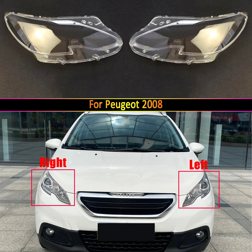 

For Peugeot 2008 2014 2015 2016 2017 2018 Front Headlight Cover Transparent Headlamp Lamp Shell Replace Original Lampshade