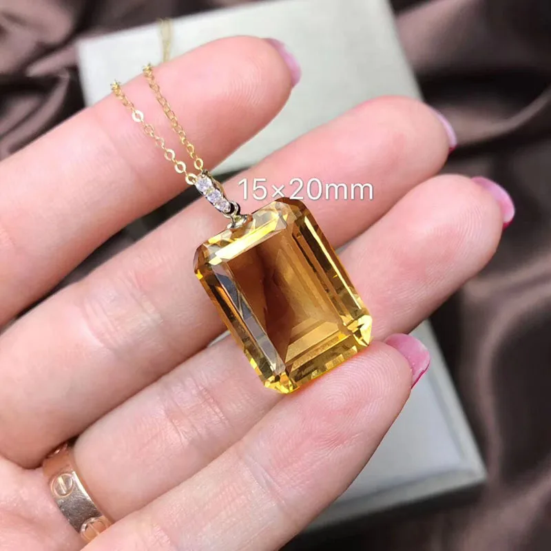 shilovem 18k yellow gold citrine pendants earrings fine Jewelry women party new classic plant  gift new mymtz10200709