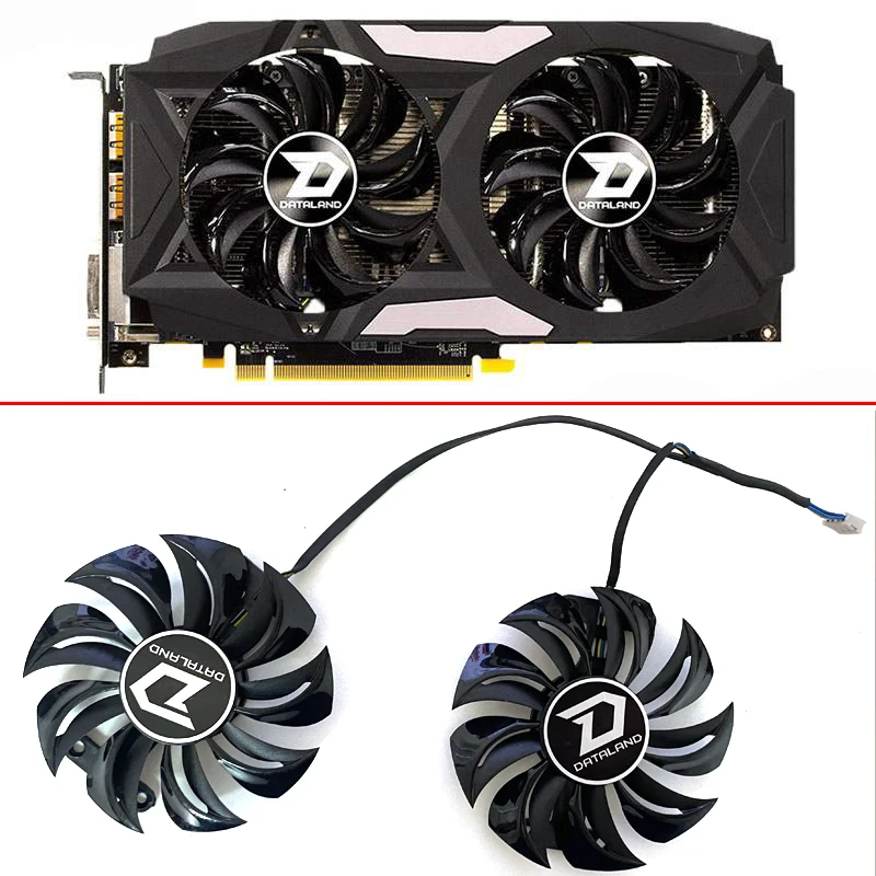 2 stücke ga91b2u power color red devil rx580 gpu kühler lüfter für dat aland dragon ax rx 480 470 580 video karten als ersatz