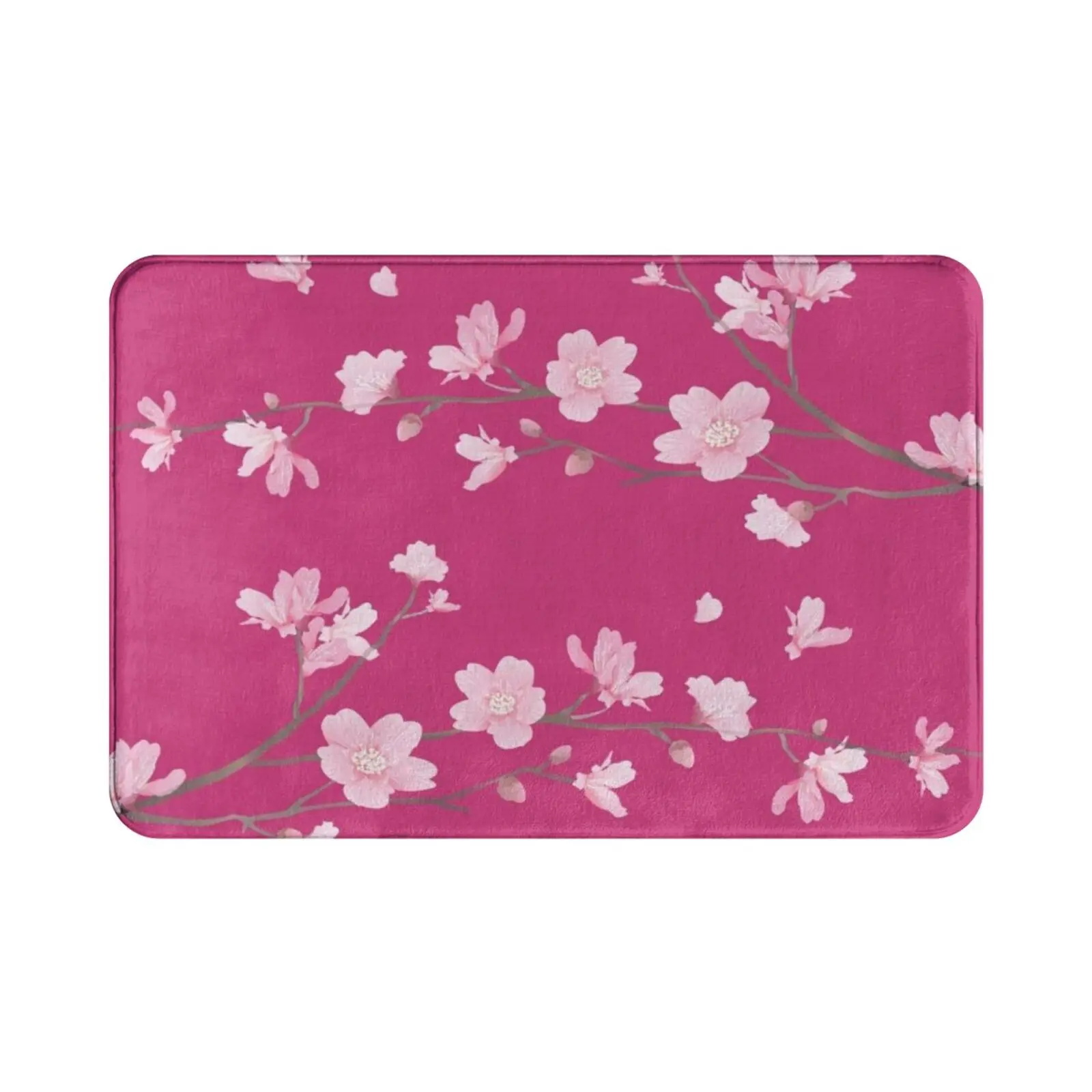 Cherry Blossom-Magenta Carpet Mat Rug Cushion Soft Non-Slip Sakura Cherry Blossom Cherry Tree Cherry Blossom Tree