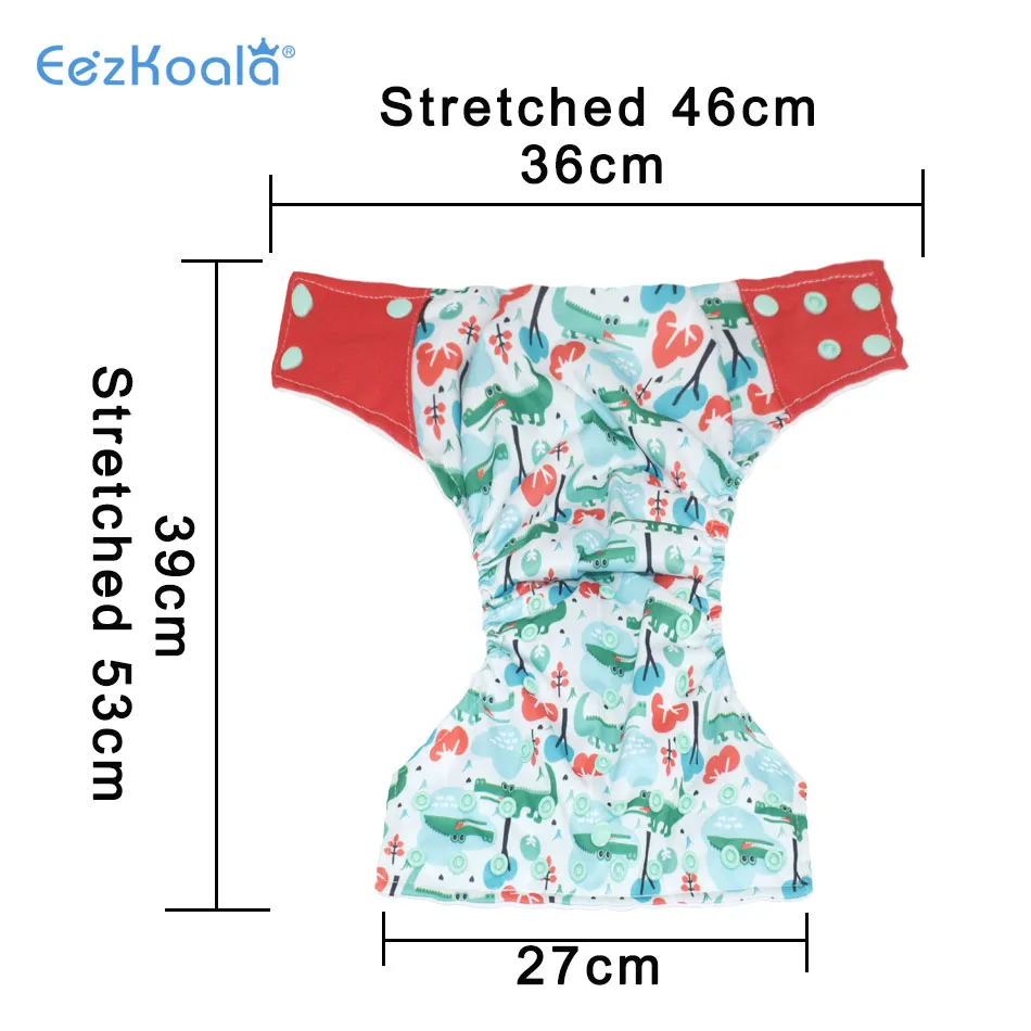 EezKoala Eco-friendly  Cloth Pocket Diaper Sude Cloth  Baby Nappy with two pockets Washable &Adjustable Cloth Pocket Baby Nappys