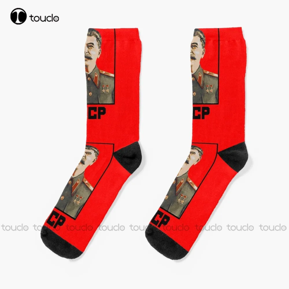 Stalin Cccp Soviet Urss Soviet Union Russia Росси Я Socks Novelty Socks Thanksgiving Christmas New Year Gift Hd High Quality