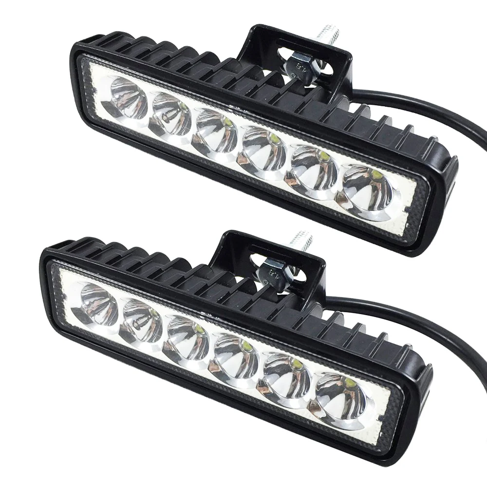 

Светодиодсветильник ходовые огни для мотоциклов, 6 дюймов, 18 Вт, 12/24 в, фара 4x4 для внедорожников, грузовиков, тракторов, предупредительные точечные огни, 2 шт.