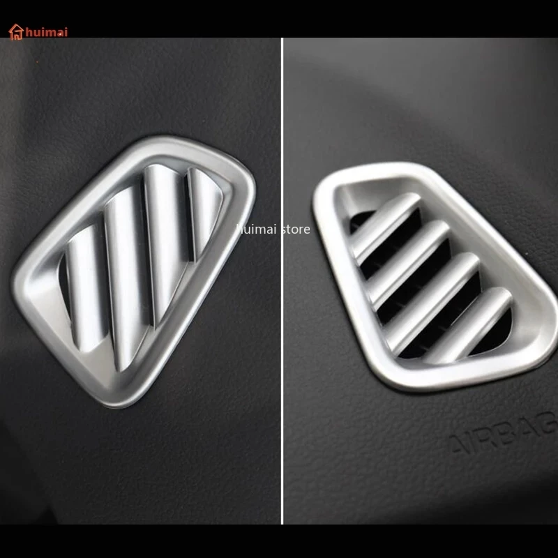 For Hyundai Tucson 2015- 2019  carbonfiber Dashboard Air Conditioner AC Outlet Vent Frame Cover Trim Silver ABS Sticker image 2